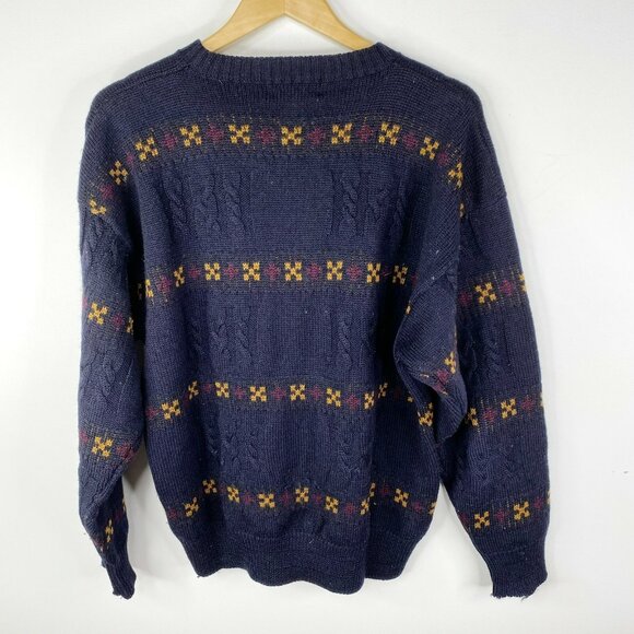 Vintage 80s Sweater Mens Size Medium Sedgewick 100% Wool Pullover Crewneck Ski - Picture 3 of 3